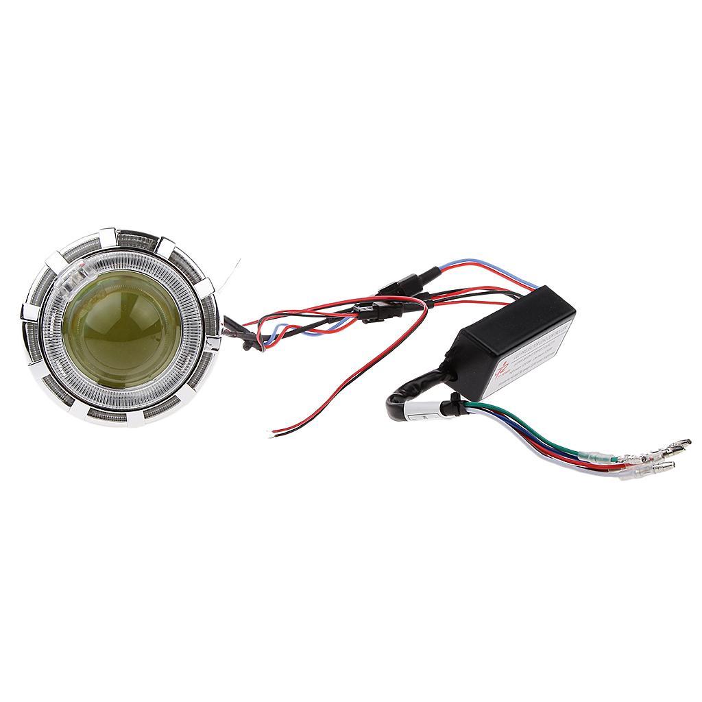 2.8" Motorcycle Universal LED  Headlight Bulb w/Angel Demon Eyes