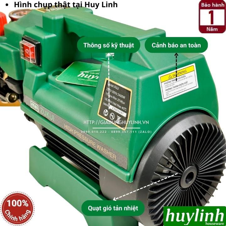 Máy xịt rửa xe chỉnh áp Zukui RS3 - Công Suất 2400W - Tặng béc rửa máy lạnh, điều hoà + thân nối - Hàng chính hãng