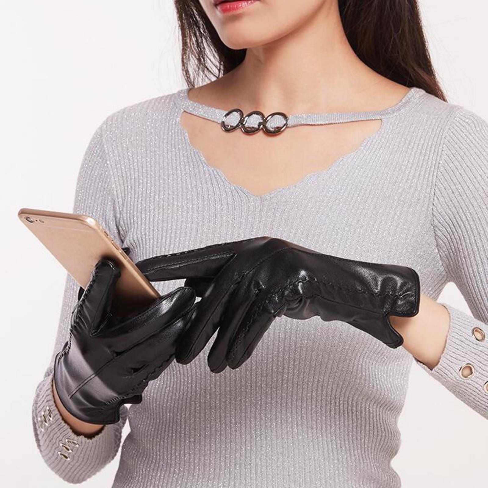 Women Winter Warm Gloves Soft Lined Anti Slip Mittens for Running Cycling Skiing Riding