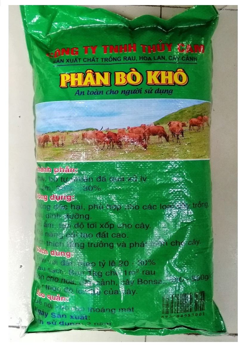 PHÂN BÒ KHÔ CHUYÊN DÙNG CHO RAU SẠCH, HOA, CÂY CẢNH, CÂY ĂN TRÁI KHỐI LƯỢNG 5KG