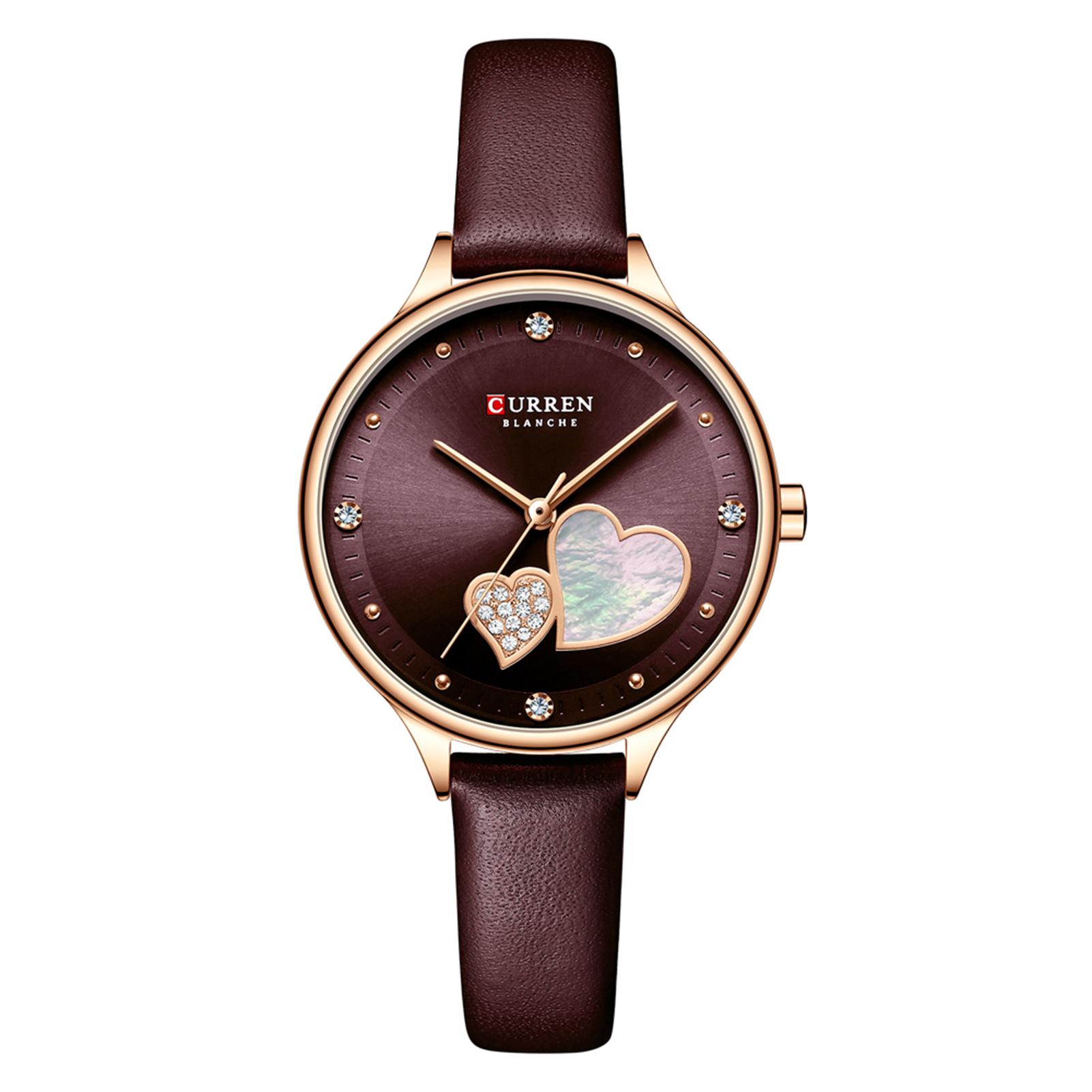 Đồng hồ đeo tay nữ thời trang CURREN chống nước 3ATM với dây đeo đồng hồ bằng da
