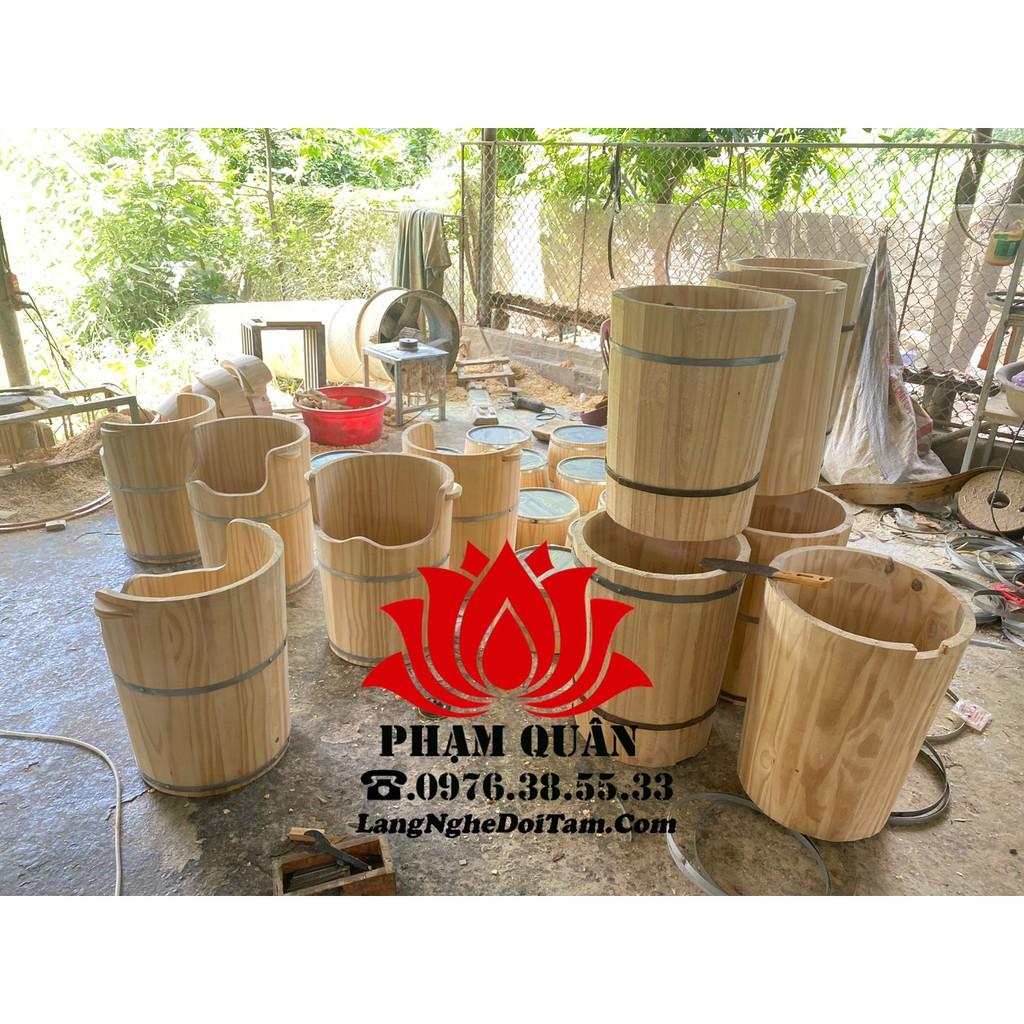 Thùng gỗ xông chân kèm máy 2lit gỗ thông hàng chọn lọc, thùng gỗ ngâm chân, tặng kèm thảo dược xông chân