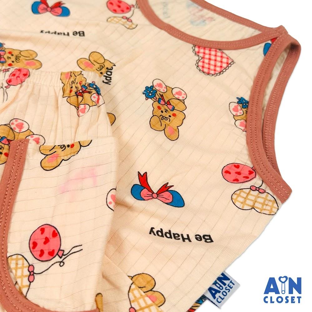 Bộ quần áo Lửng bé gái họa tiết Gấu Nâu thun cotton - AICDBGSAY8L1 - AIN Closet
