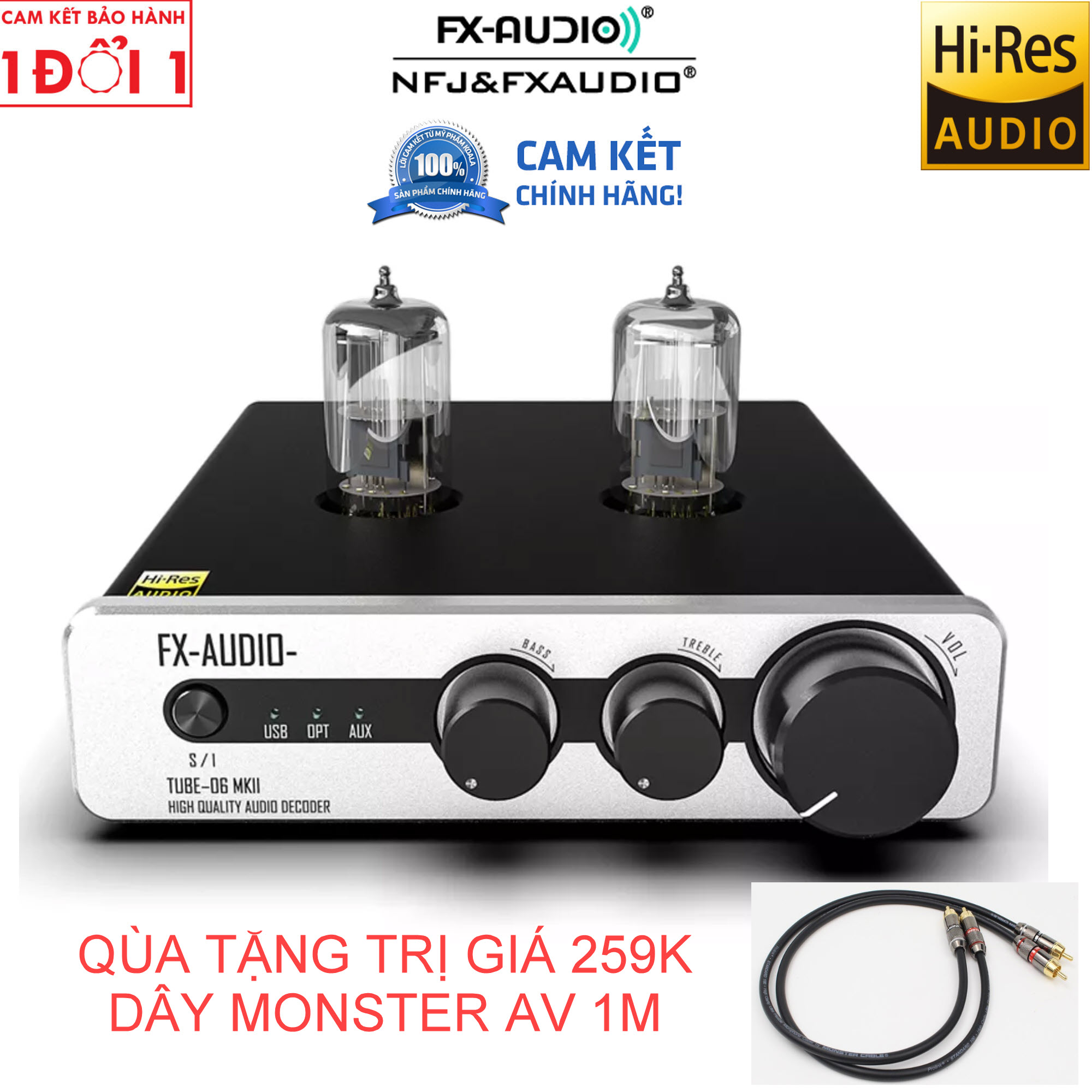 (QÙA TẶNG TRỊ GIÁ 259K) Giải mã FX-AUDIO TUBE-06 MKII DAC Đèn 2022 Chất Âm Truyền Cảm – Bản Nâng Cấp Mạnh Mẽ Tube 06- Hàng Chính Hãng