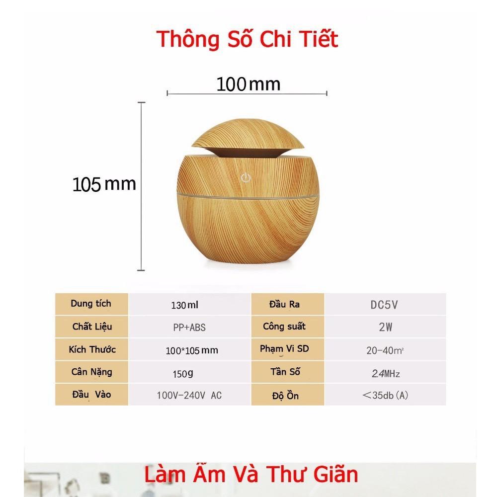 Máy Xông Tinh Dầu Vân Gỗ Tròn Cao Cấp.