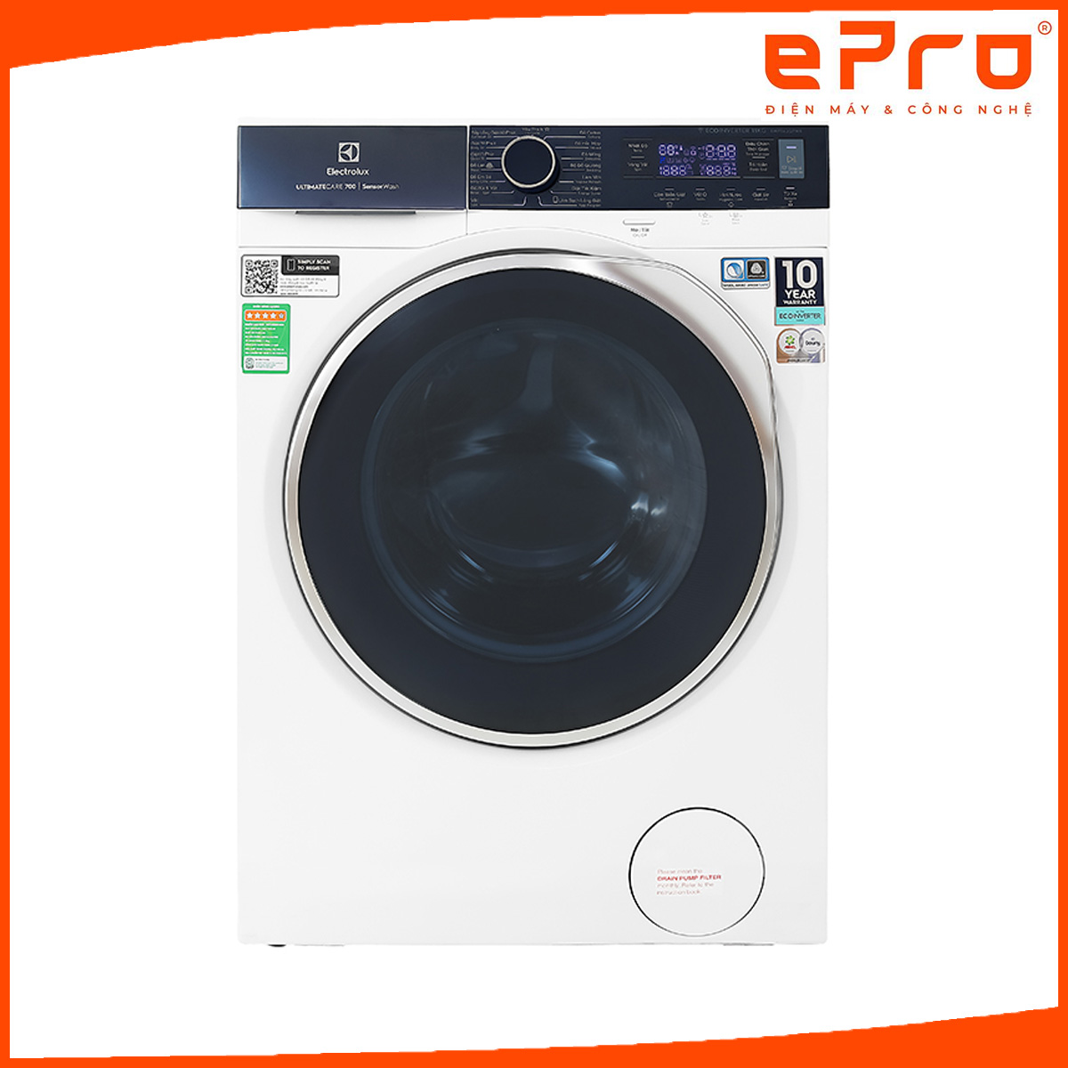 Máy giặt Electrolux Inverter 11 kg EWF1142Q7WB - Hàng chính hãng - Giao HCM và 1 số tỉnh thành