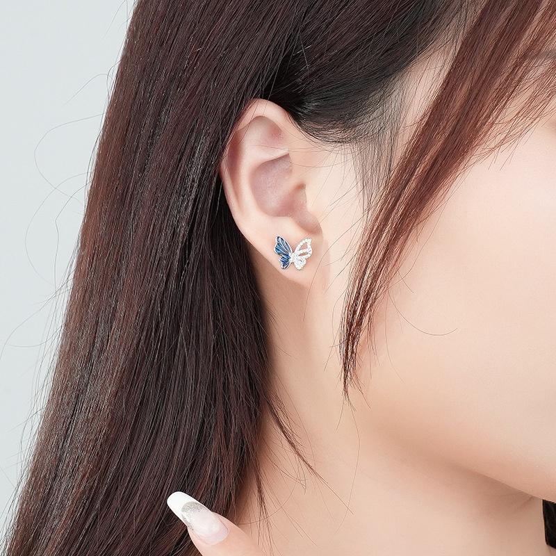 Bộ Trang Sức Bạc S925 3 Món Hình Bươm Bướm Blue Butterfly Tự Do, Trẻ Trung - BDM2320 - Bảo Ngọc Jewelry