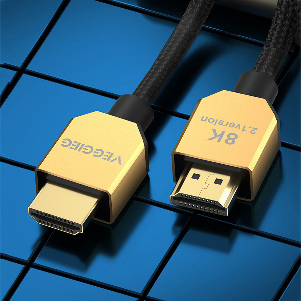 Cáp VEGGIEG 2.1 HDMI 8K 1,5, 2m, 3m, 5m Ultra HD 48Gbps 60hz 120hz PS4 PS5 Xbox mạ vàng hàng chính hãng