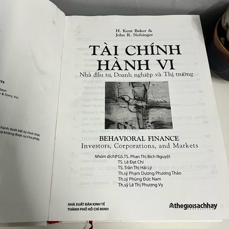 Sách - Tài Chính Hành Vi - Behavioral Finance (Nhà Đầu Tư, Doanh Nghiệp Và Thị Trường)
