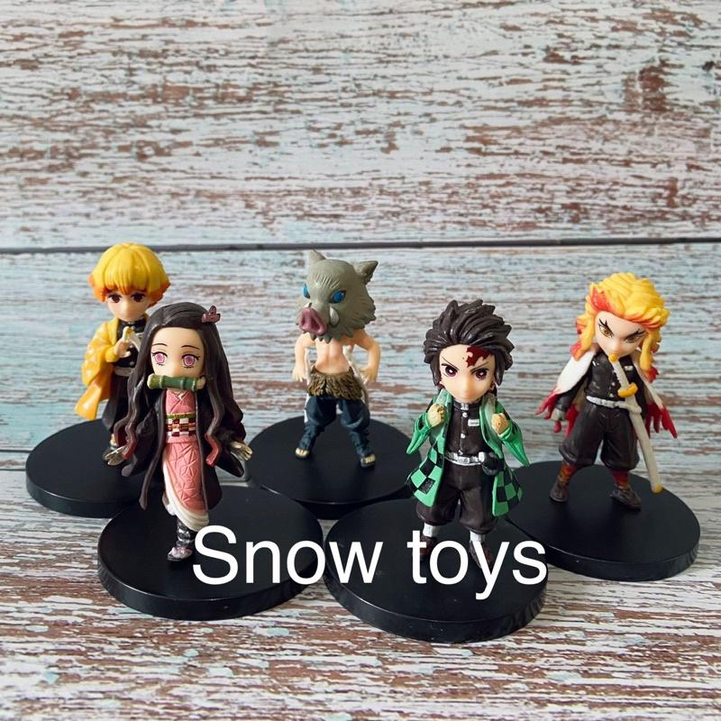 Mô hình Kimetsu No Yaiba - Mô hình thanh gươm diệt quỷ - Set 5 mẫu Tanjiro Nezuko Zenitsu Inosuke Rengoku - Cao 7,5cm