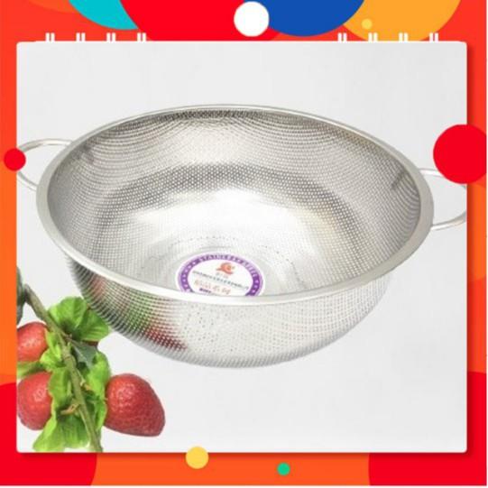 Rổ inox 304 dày dặn dễ dàng rửa rau, vẩy rau - được làm từ inox 304 có 2 size