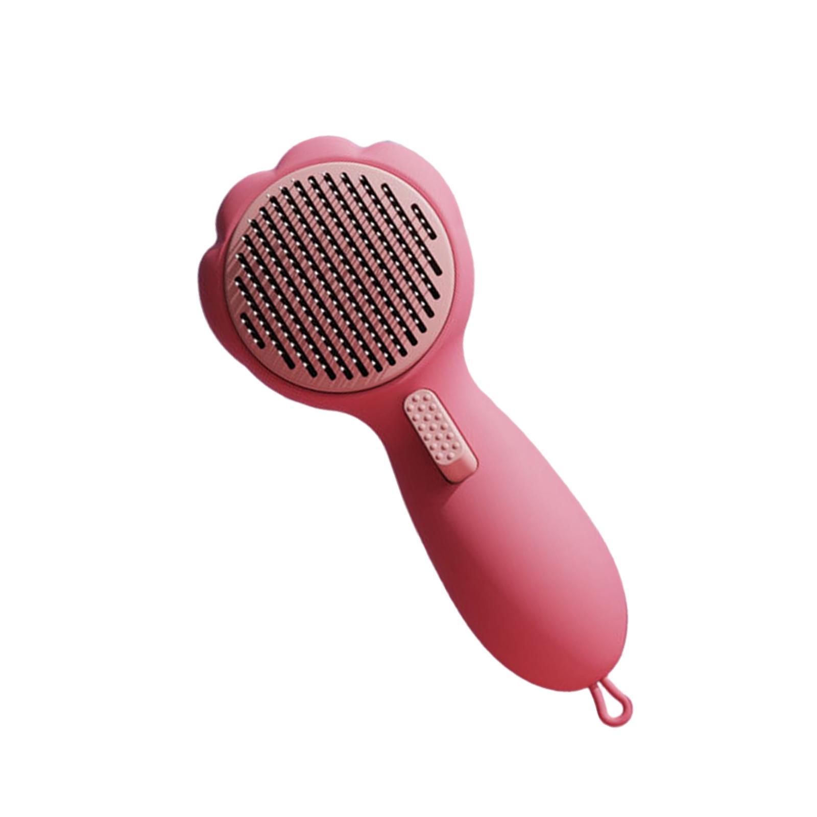 Pet Hair Brush Self Cleaning Grooming Accessories Tools Pet Supplies Comb Pink