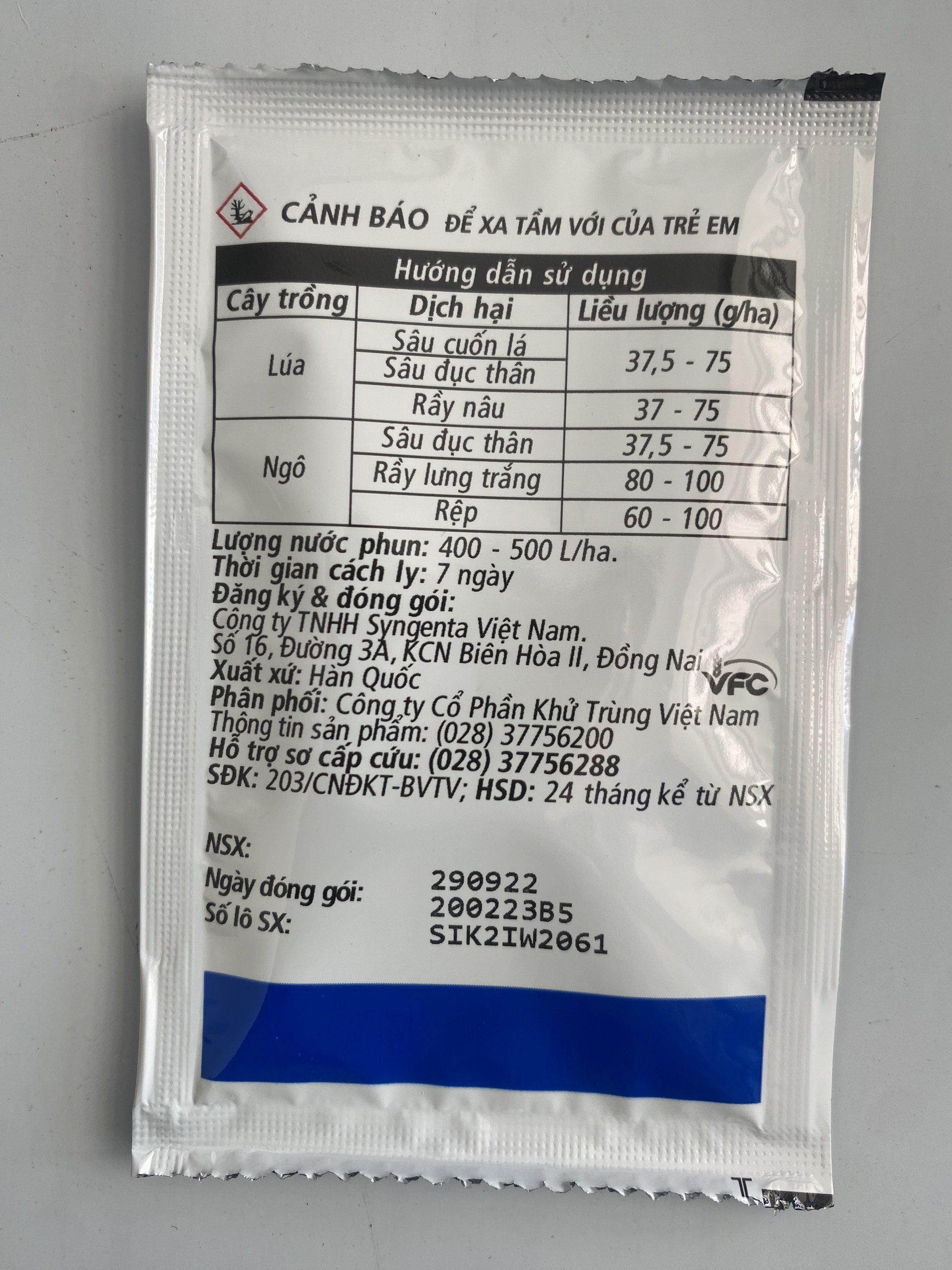 Virtako 40WG gói 4.5g - Diệt trừ các loại sâu cuốn lá, đục thân gây hại cho cây trồng