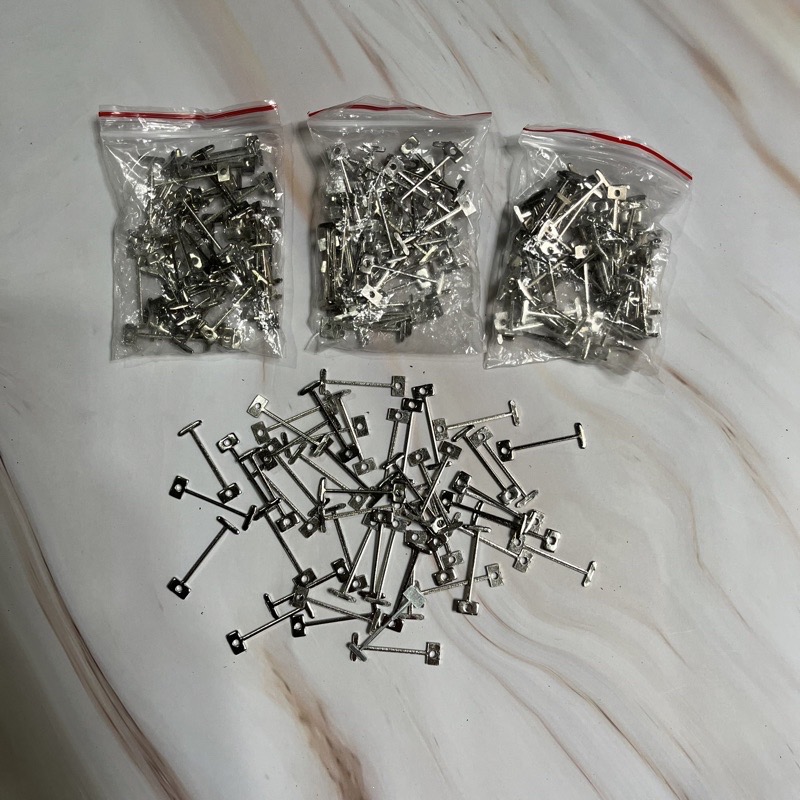100 Đinh chữ T INOX thay thế cho ke vít xoáy cân bằng ốp lát gạch tái sử dụng - Kim 1 ly, 1.5 ly