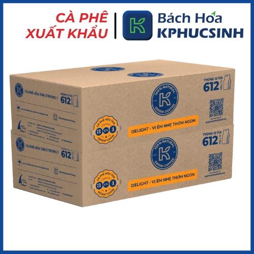 Cà phê hòa tan 3 in 1 K-Delight thùng 7650g thương hiệu K-Coffee (17g x 450 gói)