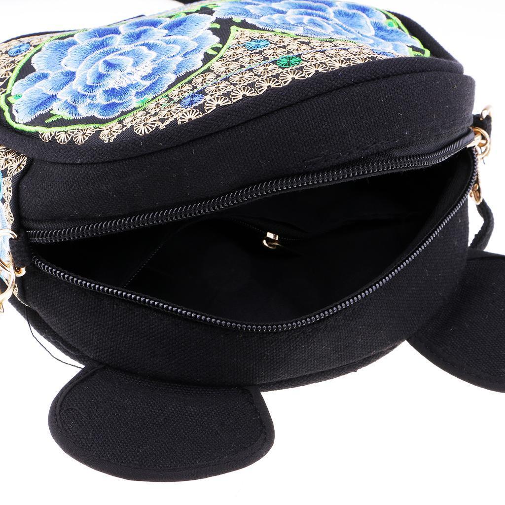 Peony Flower Embroidery Bag Retro Style Bag Embroidered Handbag Single Shoulder Female Shoulder Bag