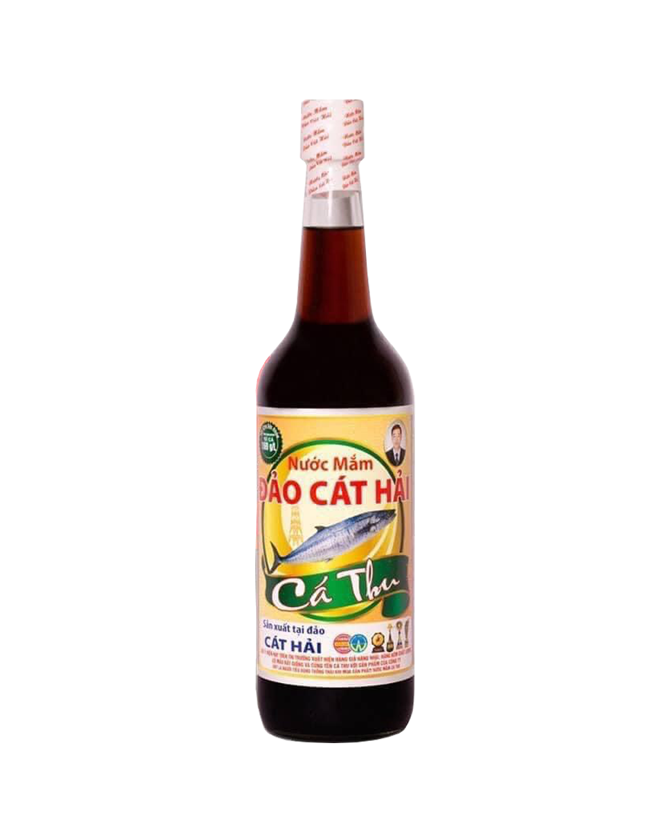 Hộp 4 chai Nước mắm cá thu Đỏ ngon, độ đạm cao 25, hàng chất lượng, dung tích 650ml/chai