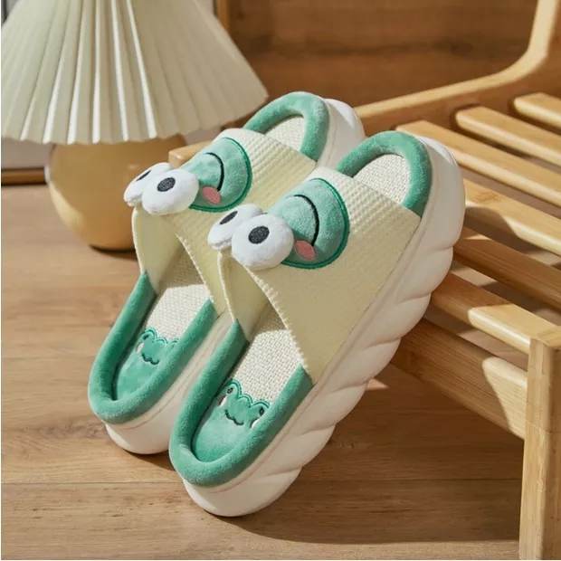 Dép bông đi trong nhà nữ hình ếch Xanh dẽ thương  cute ,dép  mới nhất 2022( from nhỏ tăng 1 size)