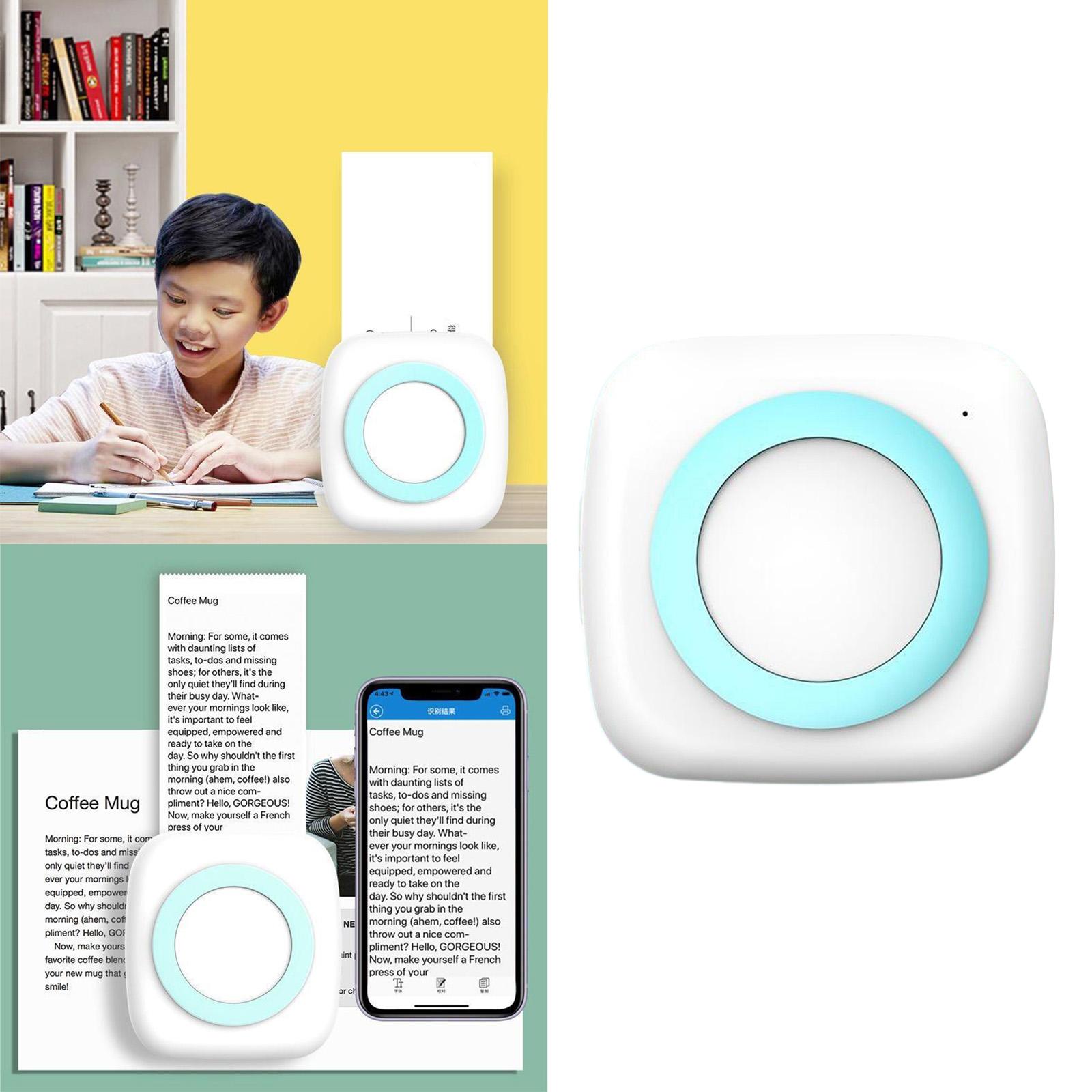 Portable Printer Pocket Printer- Mini Bluetooth Wireless Portable Mobile Printer Thermal Printer Compatible with iOS Android for Study Notes,Fun, Work