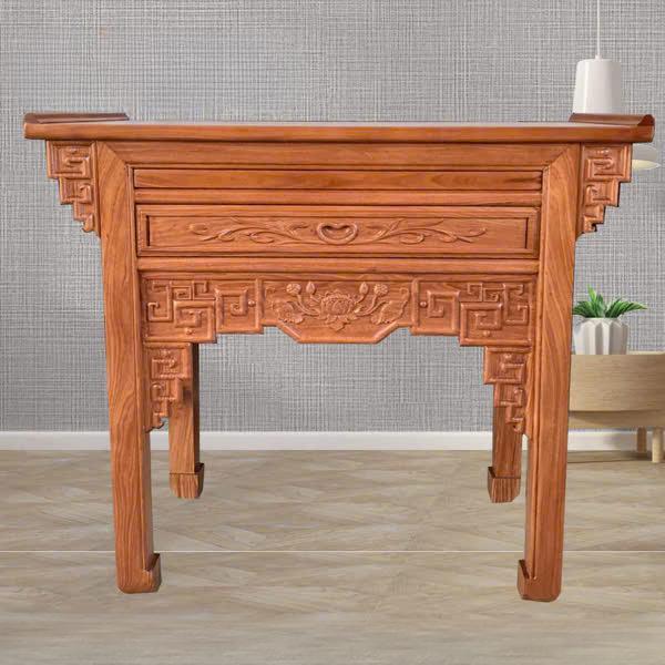 Bàn thờ gia tiên gỗ tràm  1 Cấp -Bàn cúng bằng  Nét đặc trưng trong không gian tôn giáo gia đình Trang Trí Nhà Tranh Đồng Decor Phòng