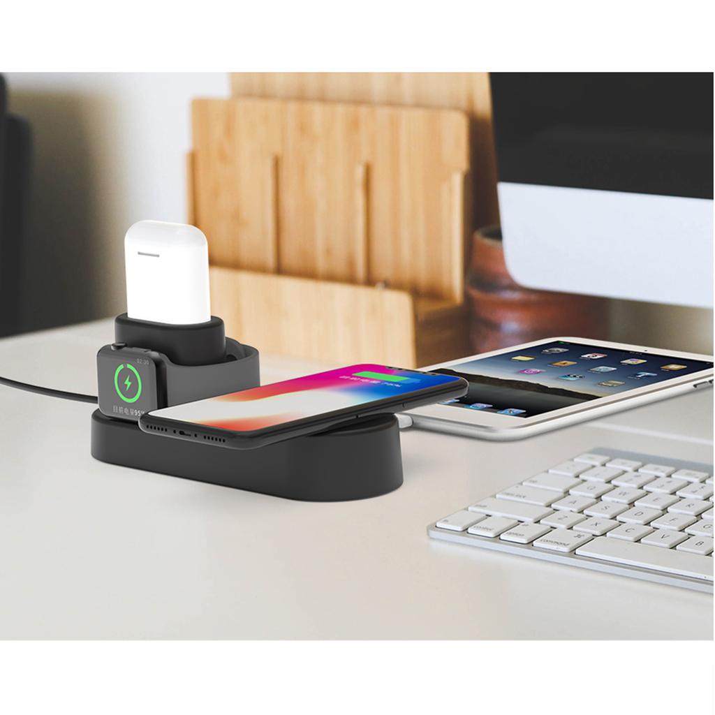 6 in 1 Charging Dock Stand Charger Holder for Apple Watch  black