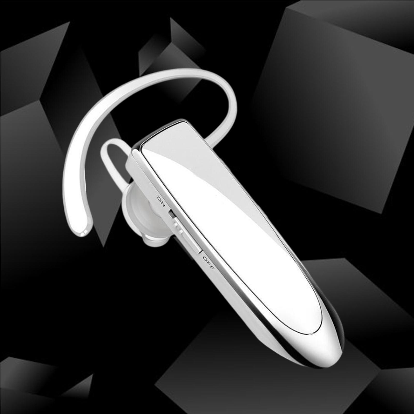 Bluetooth Headset Wireless Earpiece Business Workout Trucker Driving White