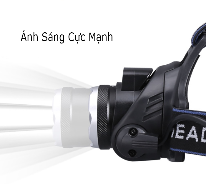 Đèn pin đội đầu 1 bóng siêu sáng, Zoom xa gần- Hàng cao cấp chiếu sáng liên tục 4-8h