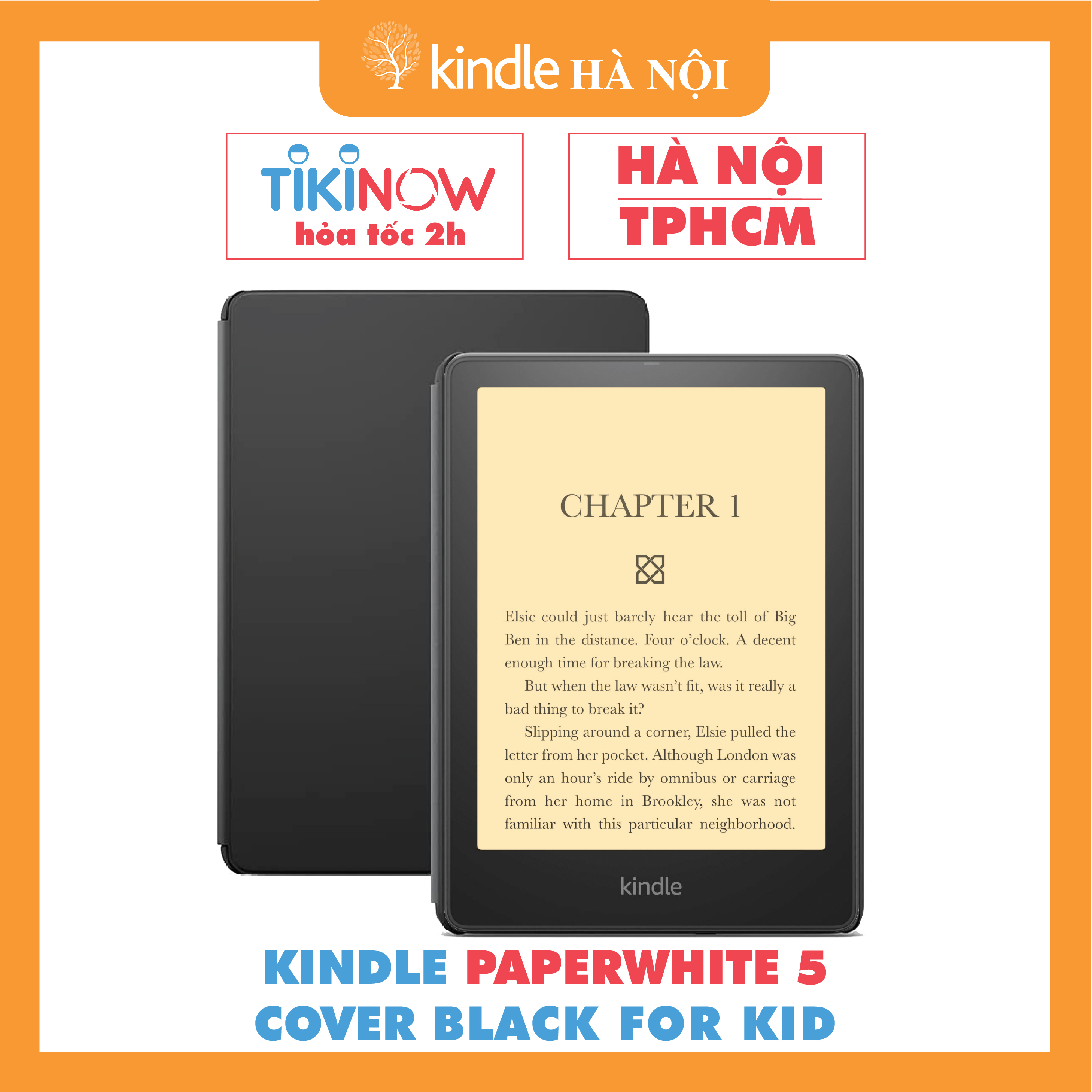 Combo Máy Đọc Sách Kindle Paperwhite 5 11Th Gen Tặng Kèm Bao Da Cover - Hàng Nhập Khẩu - Black For Kids - 8Gb