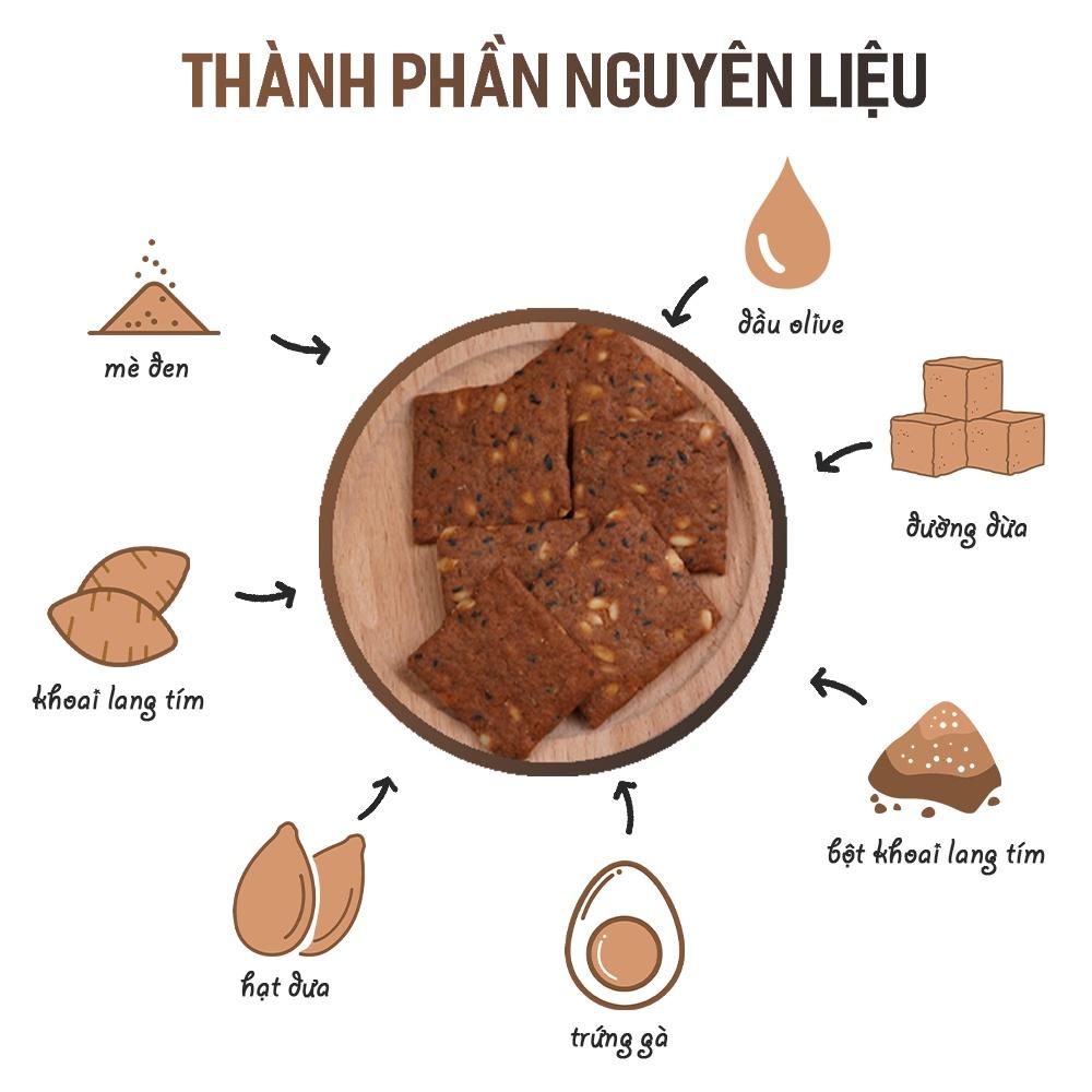 Bánh ăn kiêng Baker Baking khoai lang hỗ trợ ăn kiêng giảm cân không đường dành cho người tiểu đường, eatclean 100g