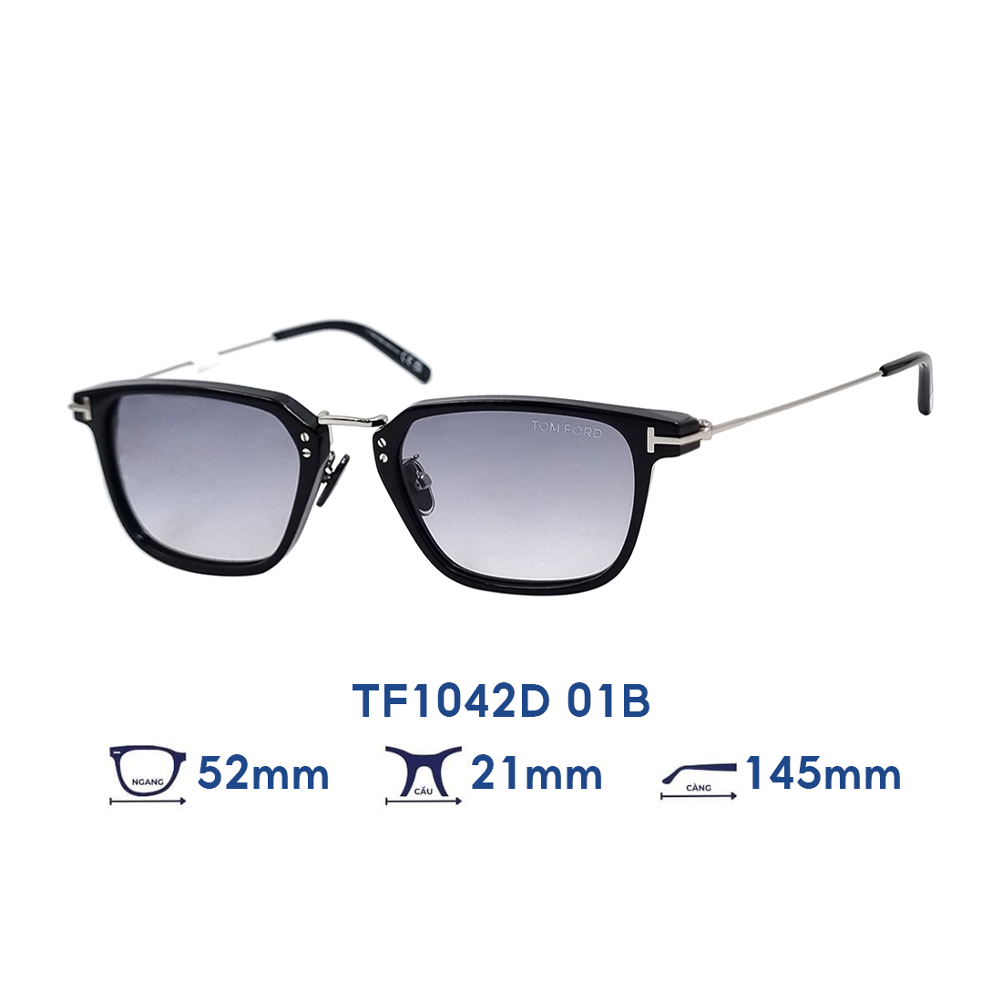 KÍNH MÁT UNISEX TOMFORD TF1042D 01B (52-21-145)