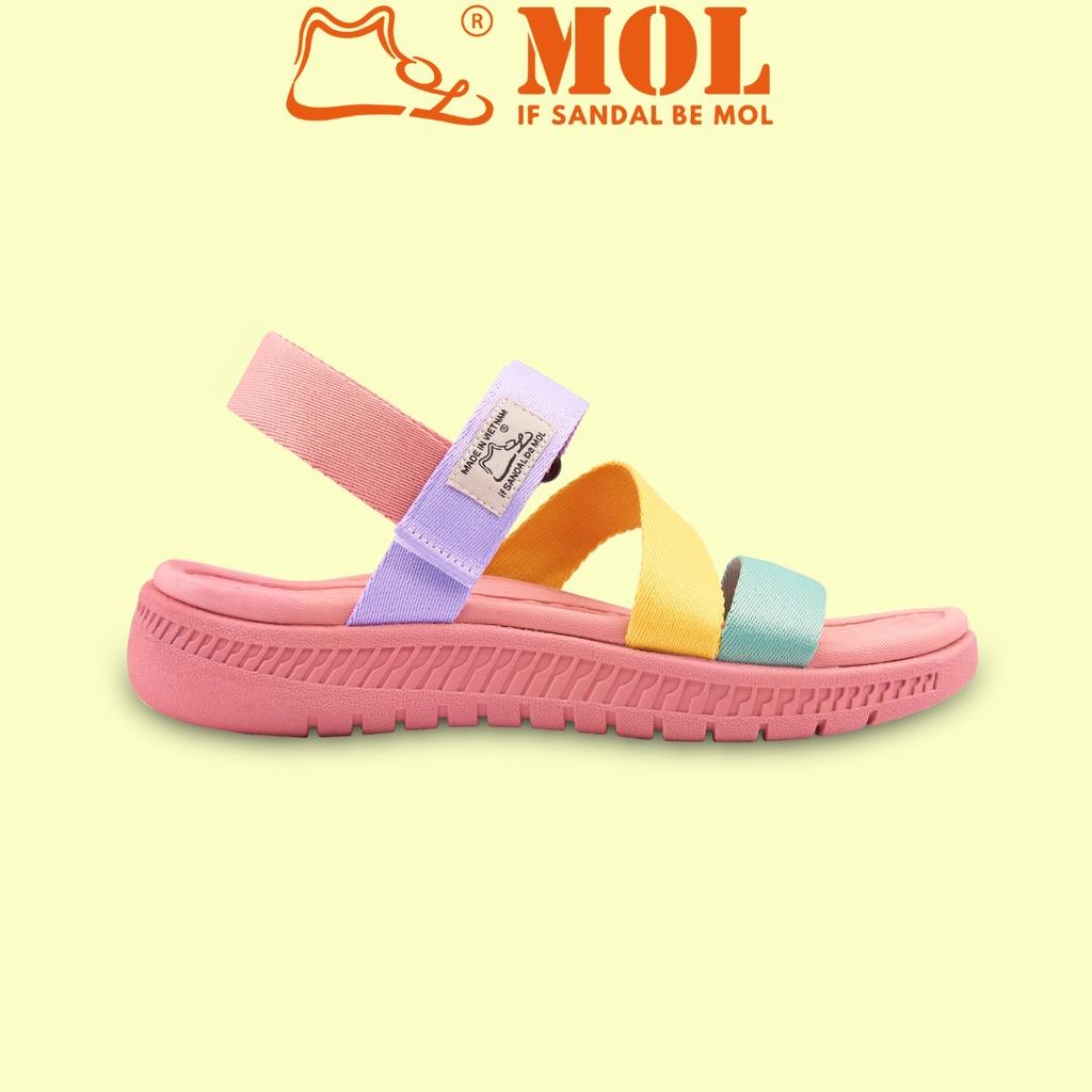 Giày sandal nữ siêu nhẹ hiệu MOL quai chữ Z MS2HH màu mix