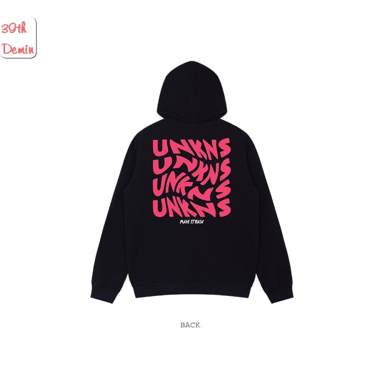 Áo Hoodie phong cách Hàn Quốc in chữ nghiêng UNKNOW graffiti chất NỈ COTTON lót BÔNG unisex nam nữ