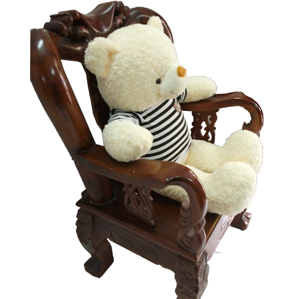 Gấu bông Teddy cao cấp áo thun màu kem khổ 1m2