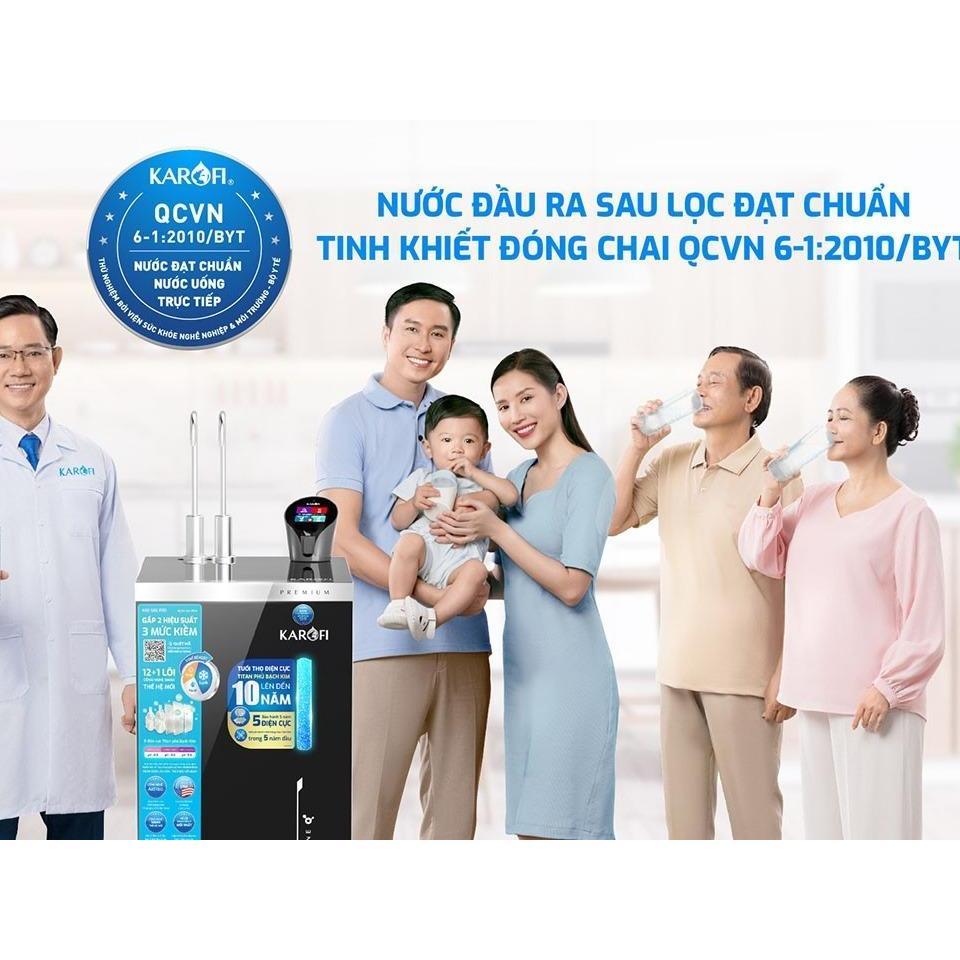 Máy lọc nước nóng lạnh Hydro-ion kiềm Karofi KAE-S86 PRO, 5 tấm điện cực, 6 chế độ nước