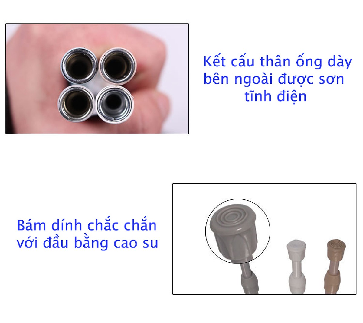 Thanh treo đa năng chân tròn sơn tĩnh điện không cần khoan bắt vít 50-80cm