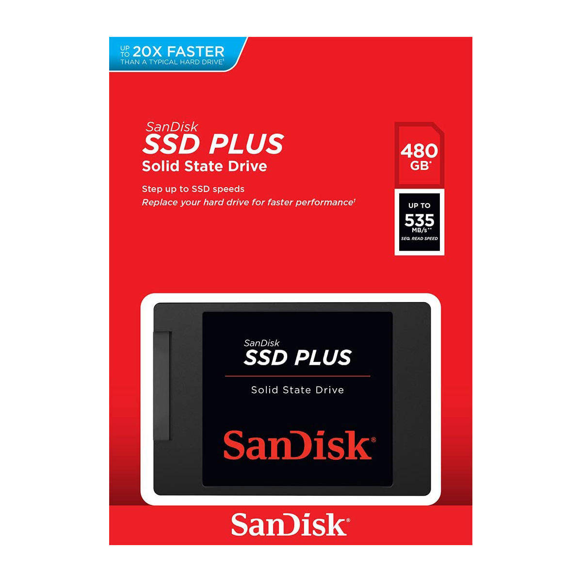 Ổ cứng SSD Sandisk Plus 480GB 535MB/s (Đen) Hàng Chính Hãng