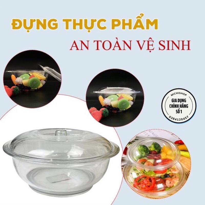 Tô cơm, Bát đựng canh, Đựng thực phẩm Có Nắp Đậy Nhựa Phíp Trong Suốt Chịu Nhiệt Tốt - Âu Phíp Tròn Trong Suốt Có Nắp vn