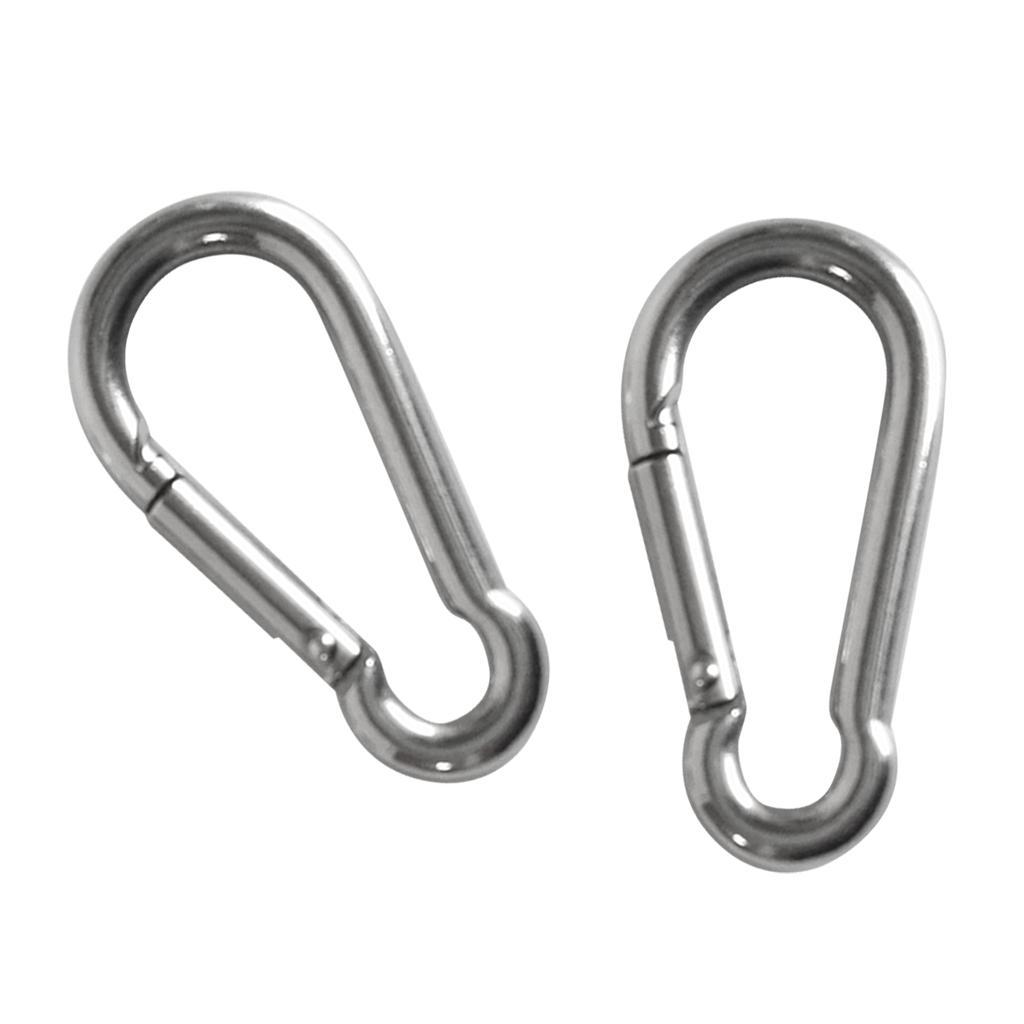 4 Pieces Stainless Steel Carabiner Clip Snap Spring Fast Hook Buckle M4 M5