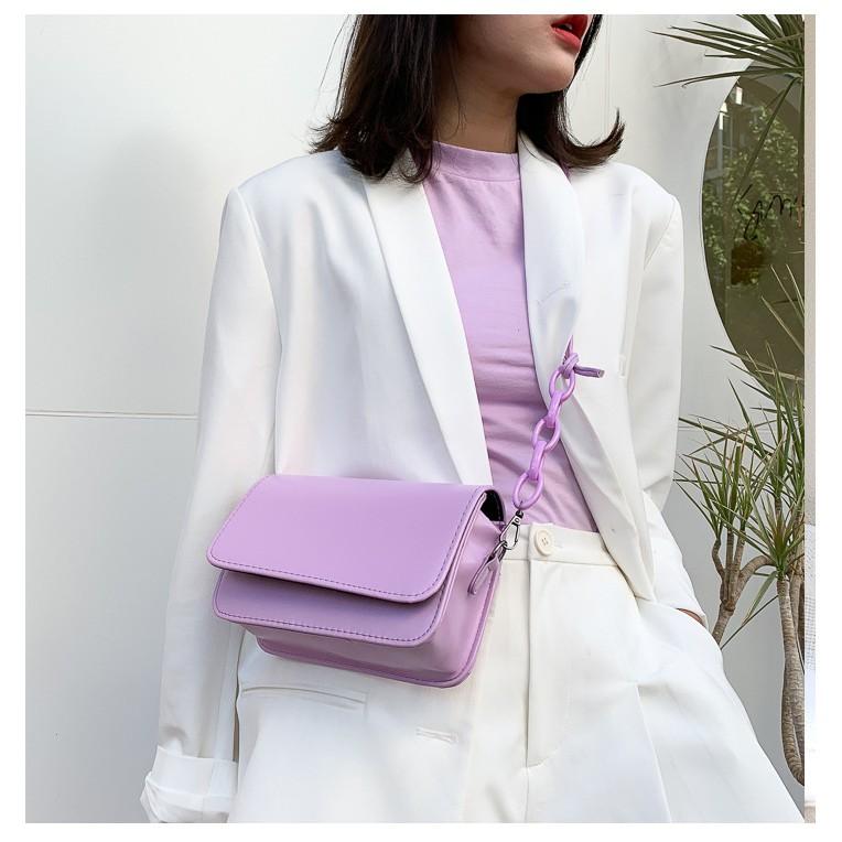 Túi Xách Nữ - 50K - TÚI ĐEO CHÉO DÂY PHA XÍCH ULZZANG CÁ TÍNH KT 18cm TD03