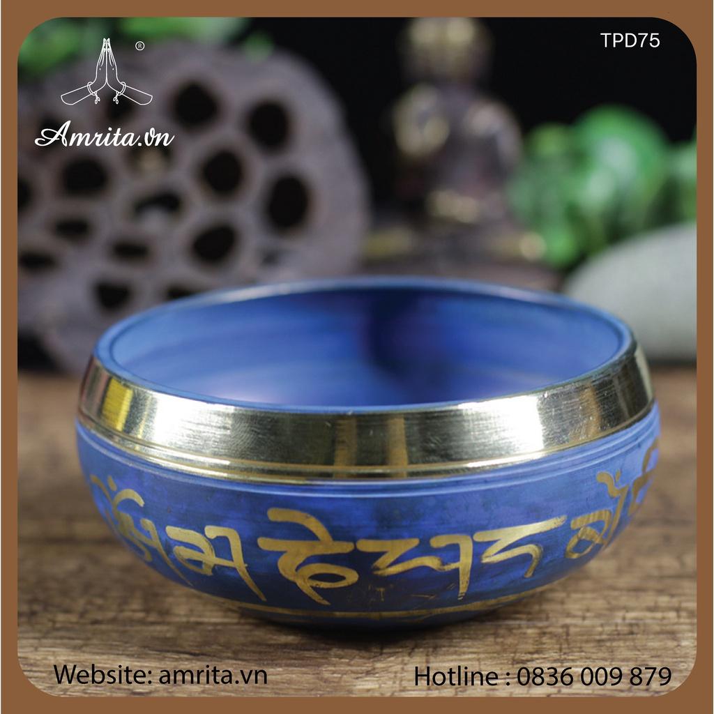 Chuông xoay Tây Tạng (Nepal) - Singing Bowl - chuông xoay Nepal -singing bolws - xanh -chuông xoay fullmoon Amrita