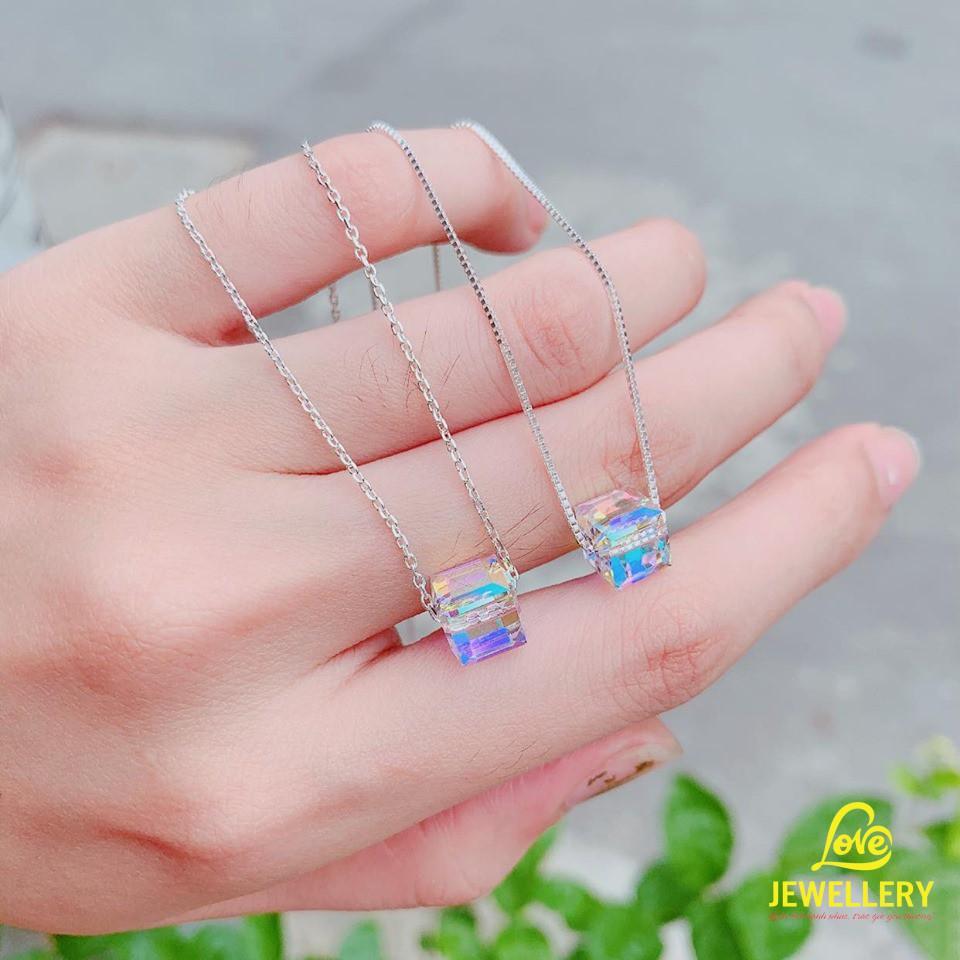  Vòng Cổ Bạc, Dây Chuyền Bạc Ý TNC JEWELLERY 925 Mặt Đá Pha Lê Cao Cấp Cho Nữ