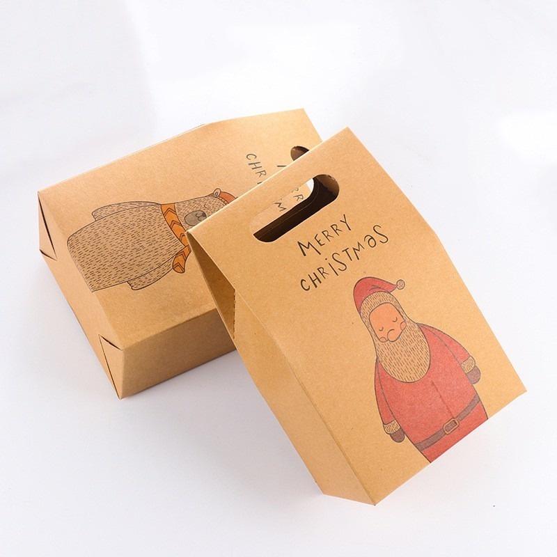 Túi giấy kraft đựng bánh kẹo in họa tiết Giáng sinh