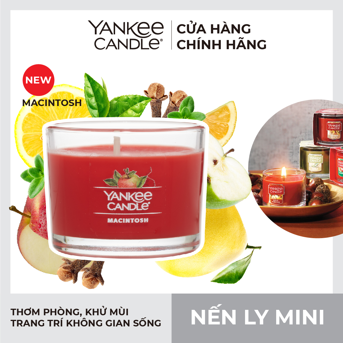 Nến ly mini Yankee Candle - Macintosh