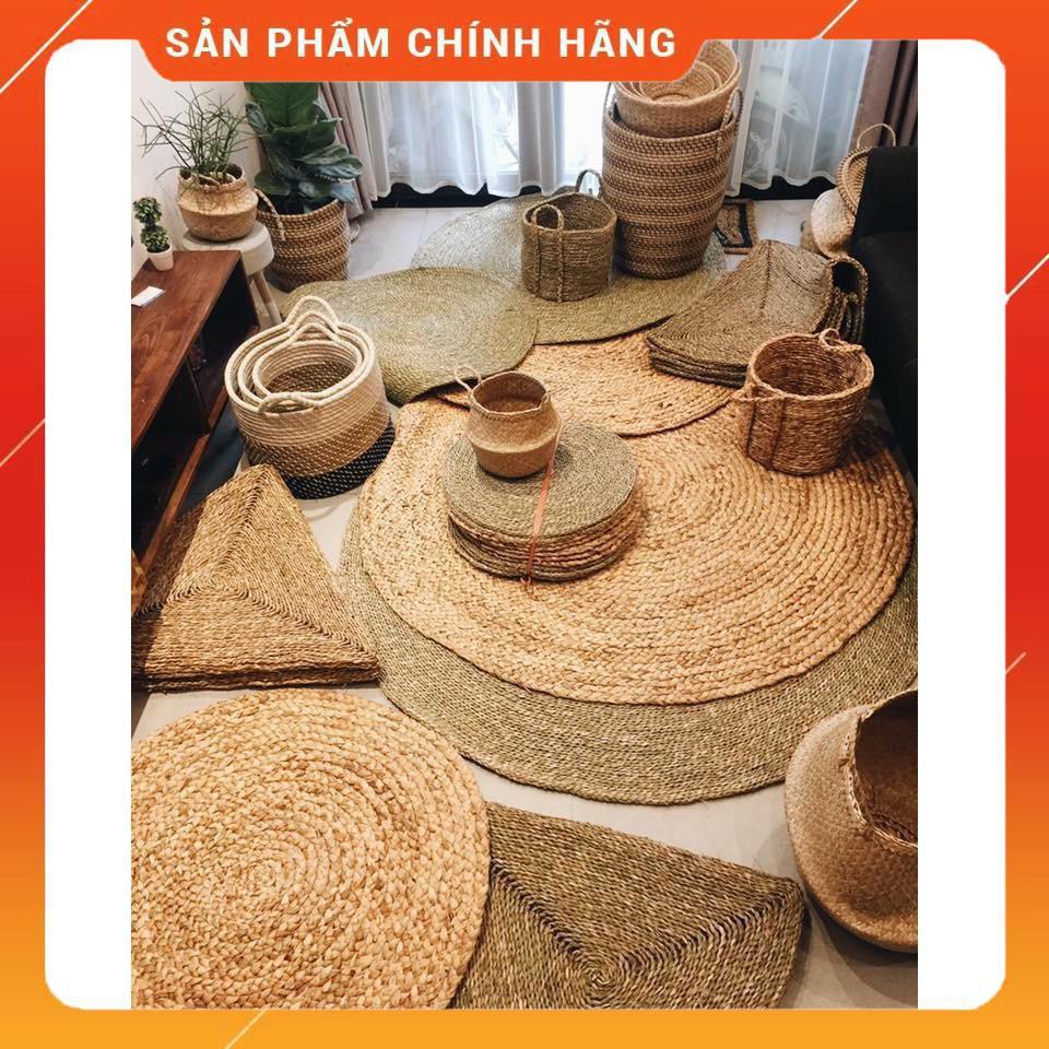 thảm cói trải sàn hình tròn siêu dày