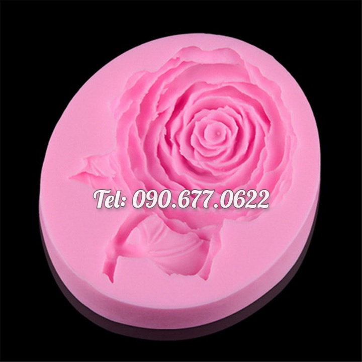 Khuôn silicone làm rau câu hoa hồng cành loại 8 cm - Mã số 1442