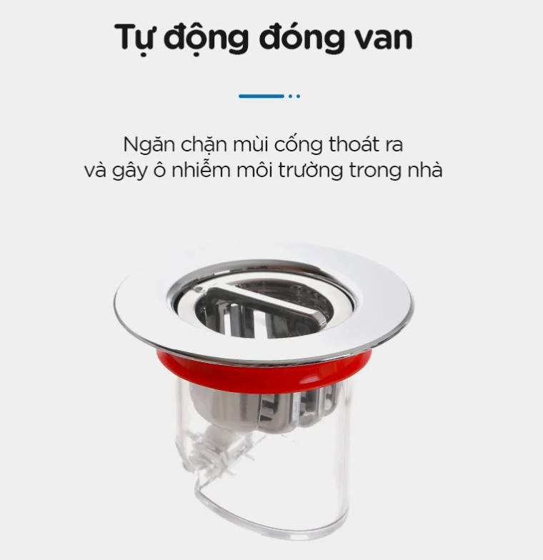 Phễu thoát sàn, ngăn mùi hôi, chặn tóc, gián bằng inox FSLYL-071