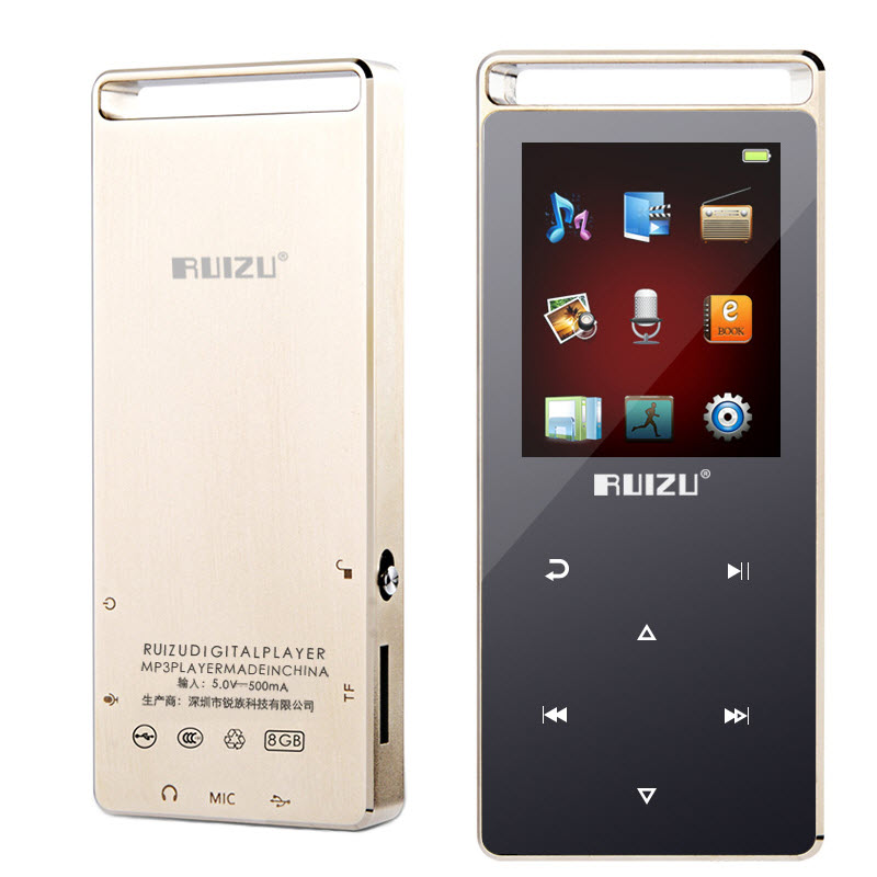 Ruizu D01 Bluetooth - Máy nghe nhạc MP3 Lossless thể thao HiFi Bộ Nhớ Trong 8GB - Hàng Chính Hãng