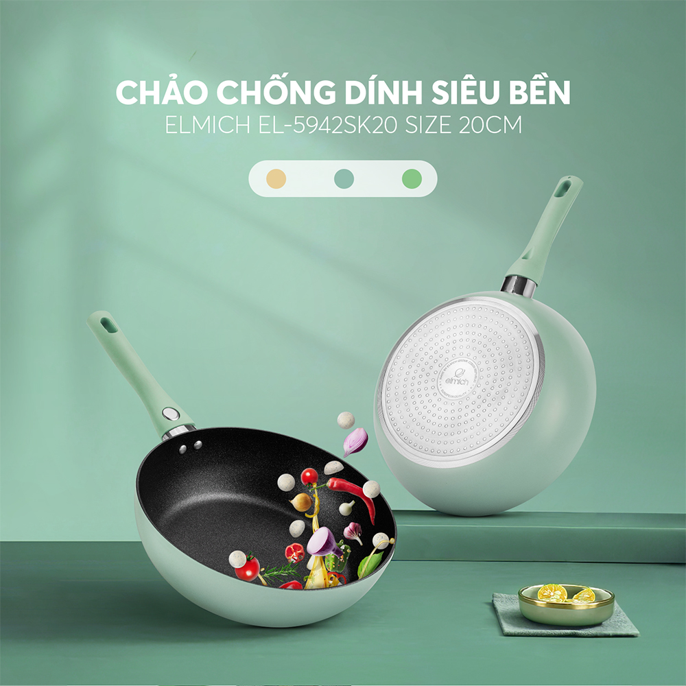 Chảo chống dính siêu bền Elmich EL-5942SK - Hàng Chính Hãng