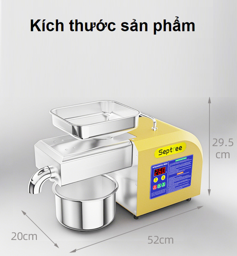 Máy ép dầu ăn thực vật, dùng trong gia đình thương hiệu Mỹ cao cấp Septree Z6 - Công suất 1250W - Hàng Chính Hãng (BH 1 NĂM)