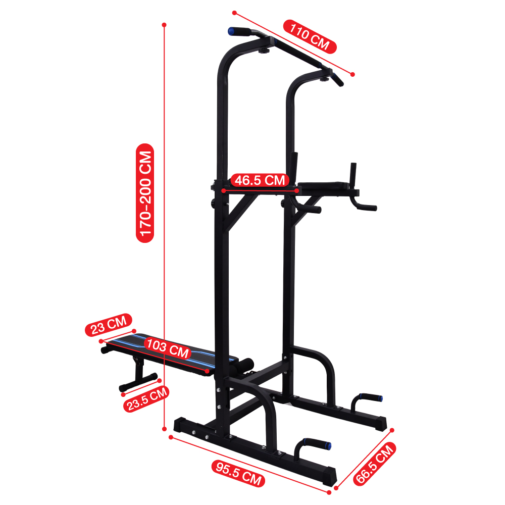 Giàn Xà Đơn,Xà Kép Thiết Bị Tập Luyện Máy Tập Tổng Hợp Tay Vai Bụng BG DB-001 CHIN- Đen (hàng nhập khẩu)